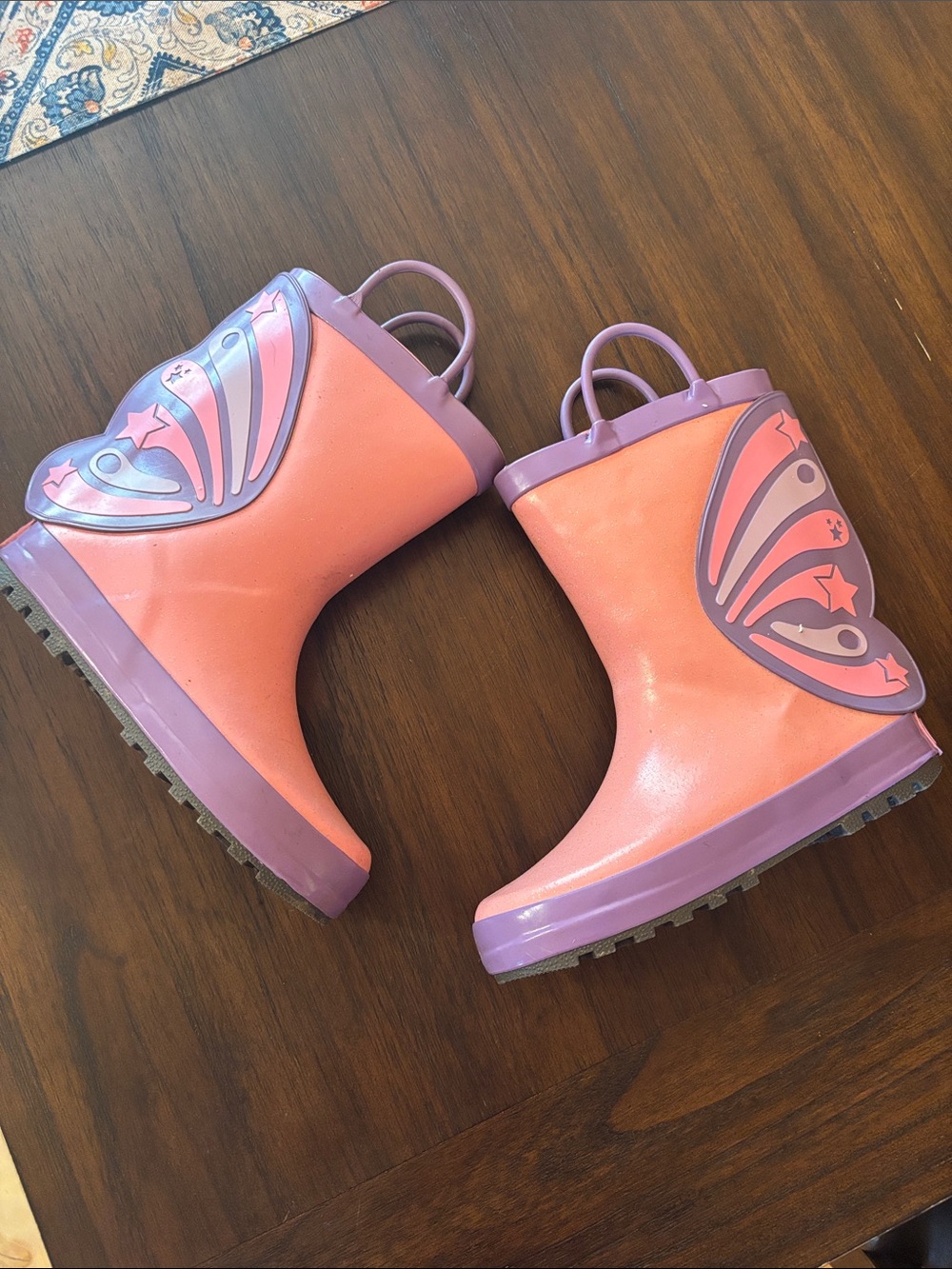 Girls butterfly gum boots
